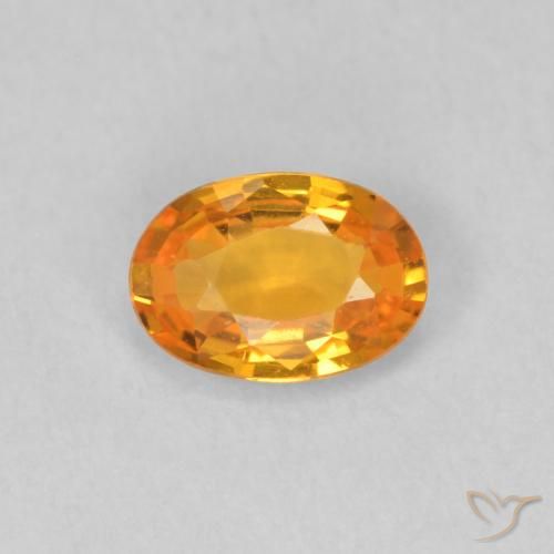 0.51ct Natürlicher hellorange Saphir, Oval, VVS-VS
