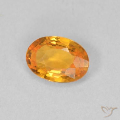 9,17 ctw natürlicher hellorange Saphir, Oval, VVS-VS