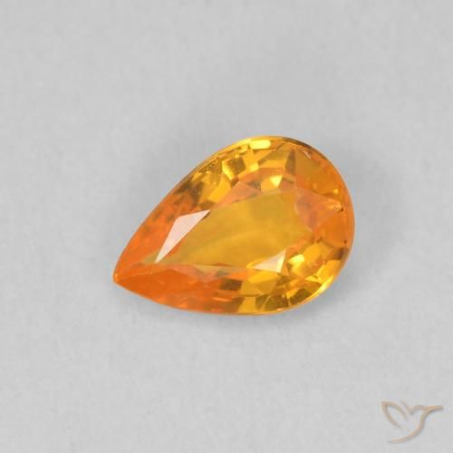 9,17 ctw natürlicher hellorange Saphir, Birnenform, VVS-VS
