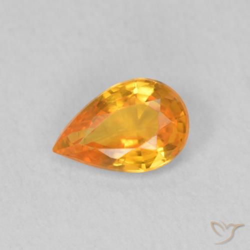 0.47ct Natürlicher hellorange Saphir, Birnenform, VVS-VS