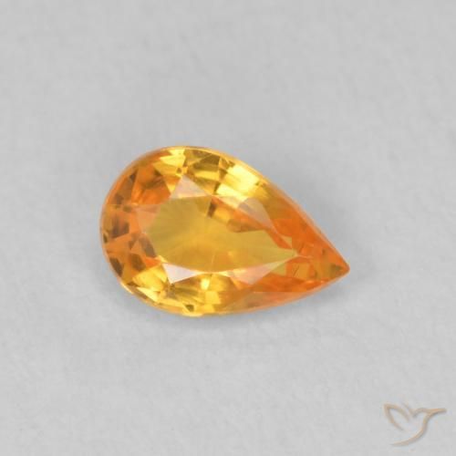 9,17 ctw natürlicher hellorange Saphir, Birnenform, VVS-VS