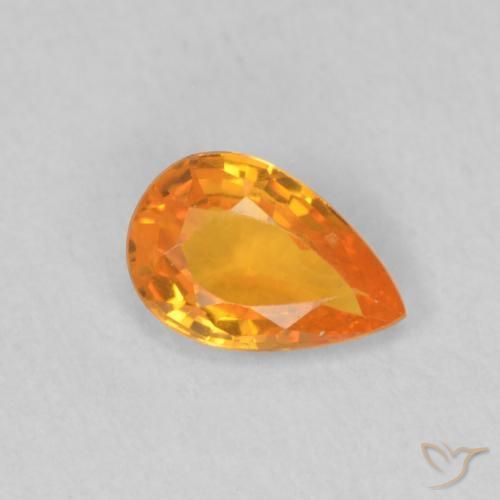 9,17 ctw natürlicher hellorange Saphir, Birnenform, VVS-VS