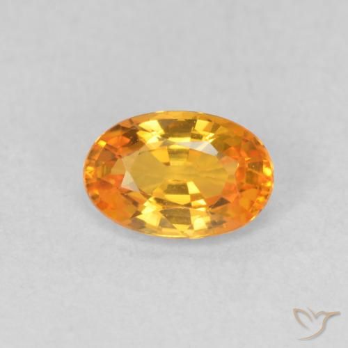 0.58ct Natürlicher hellorange Saphir, Oval, VVS-VS