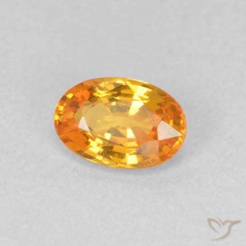 9,17 ctw natürlicher hellorange Saphir, Oval, VVS-VS
