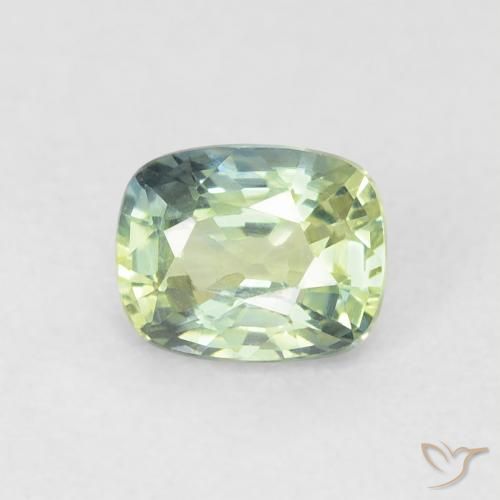 0.74ct Natürlicher Sehr helles Salbeigrün Saphir, Kissen, VVS-VS