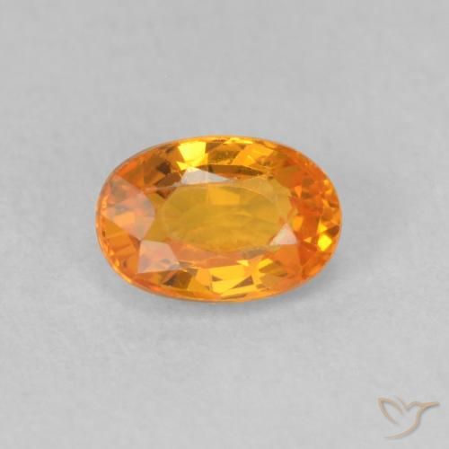 0.70ct Natürlicher hellorange Saphir, Oval, VVS-VS