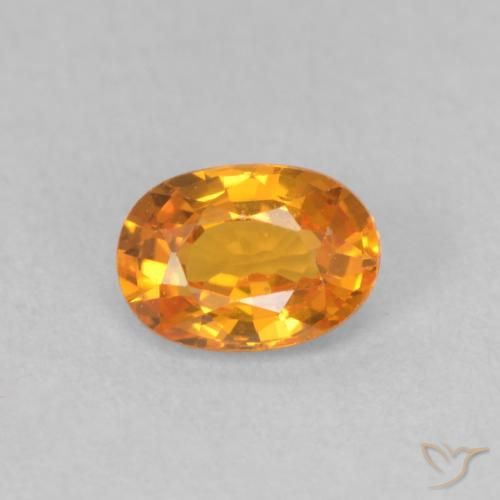 0.57ct Natürlicher hellorange Saphir, Oval, VVS-VS, Photo A