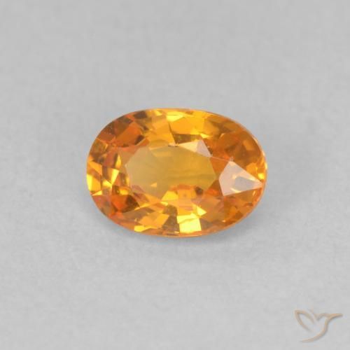 9,17 ctw natürlicher hellorange Saphir, Oval, VVS-VS