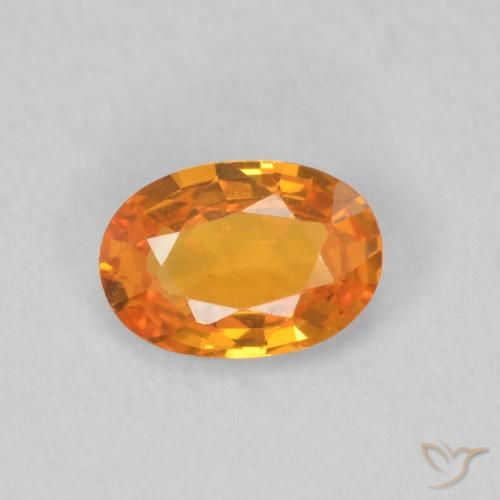 0.58ct Natürlicher Mittelorange Saphir, Oval, VVS, Photo A