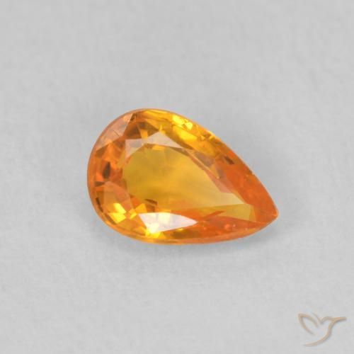 9,17 ctw natürlicher hellorange Saphir, Birnenform, VVS