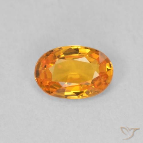 0.51ct Natürlicher hellorange Saphir, Oval, VVS