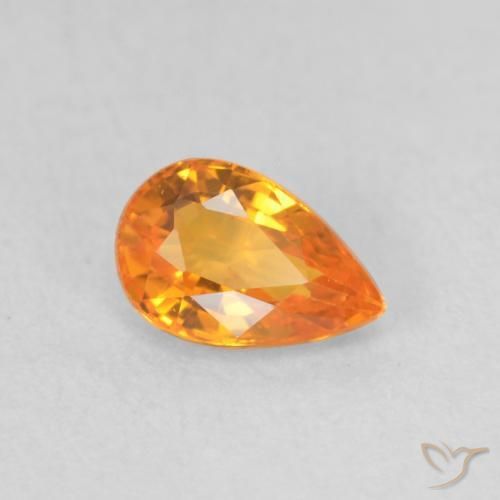 9,17 ctw natürlicher hellorange Saphir, Birnenform, VVS