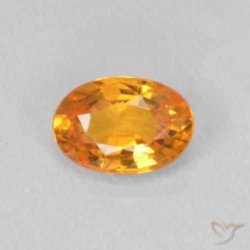0.66ct Natürlicher hellorange Saphir, Oval, VVS