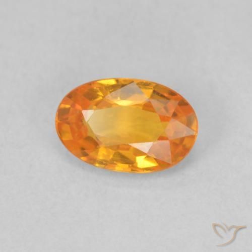 9,17 ctw natürlicher hellorange Saphir, Oval, VVS
