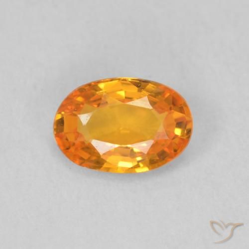 0.53ct Natürlicher hellorange Saphir, Oval, VVS