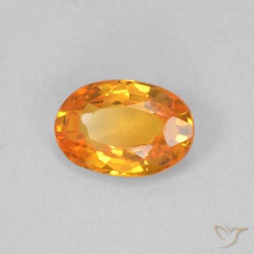 9,17 ctw natürlicher hellorange Saphir, Oval, VVS