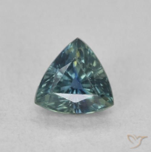 0.58ct Natürlicher Blaugrün Saphir, Trillion, VVS-VS