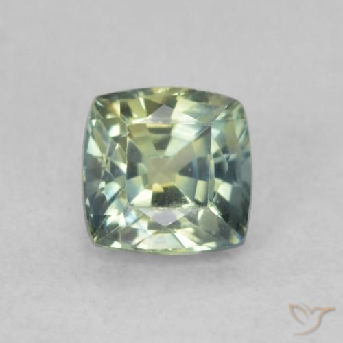 0.75ct Natürlicher gelblich-grün Saphir, Kissen, VVS-VS