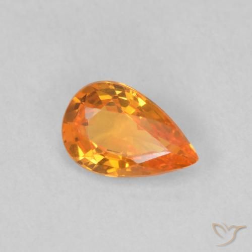 9,17 ctw natürlicher hellorange Saphir, Birnenform, VVS