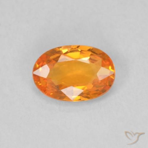 0.52ct Natürlicher Aprikose Orange Saphir, Oval, VVS