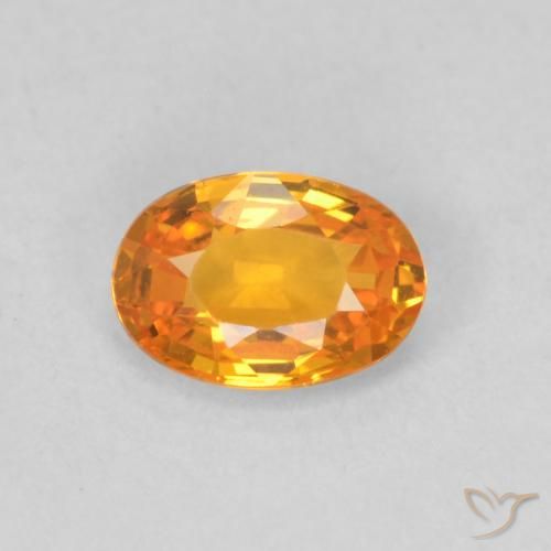 0.60ct Natürlicher Aprikose Orange Saphir, Oval, VVS