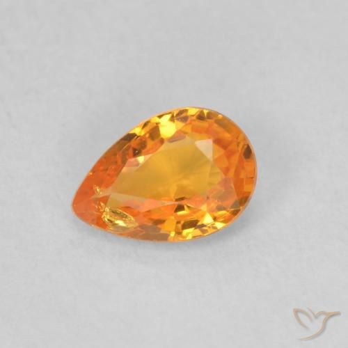 0.51ct Natürlicher Aprikose Orange Saphir, Birnenform, VS