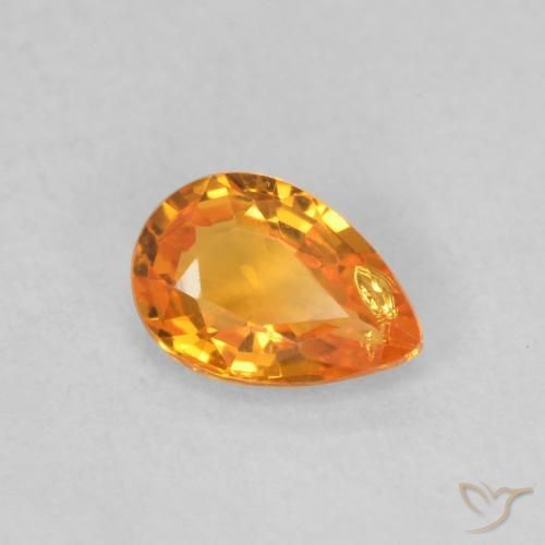 9,17 ctw natürlicher Aprikose Orange Saphir, Birnenform, VS