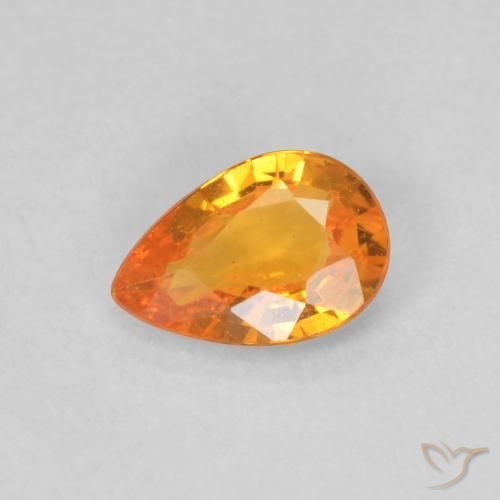 0.44ct Natürlicher Aprikose Orange Saphir, Birnenform, VS