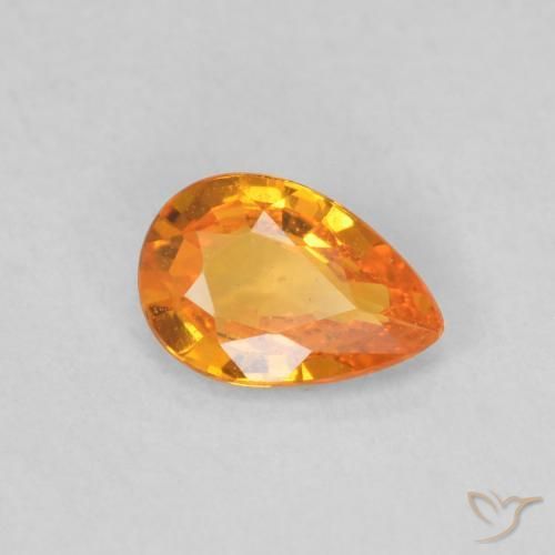 9,17 ctw natürlicher Aprikose Orange Saphir, Birnenform, VS
