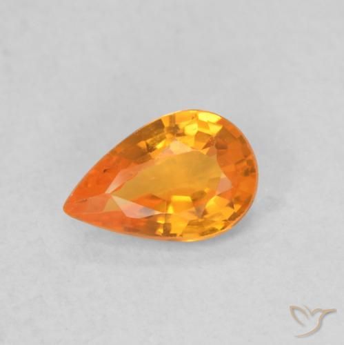 0.48ct Natürlicher hellorange Saphir, Birnenform, VVS-VS