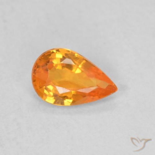 9,17 ctw natürlicher hellorange Saphir, Birnenform, VVS-VS