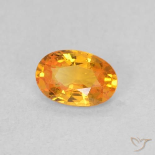 9,17 ctw natürlicher hellorange Saphir, Oval, VVS-VS