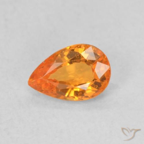 0.56ct Natürlicher hellorange Saphir, Birnenform, VVS-VS