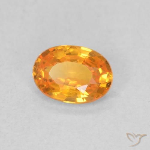 9,17 ctw natürlicher hellorange Saphir, Oval, VVS-VS