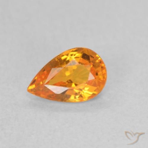 0.52ct Natürlicher hellorange Saphir, Birnenform, VVS-VS