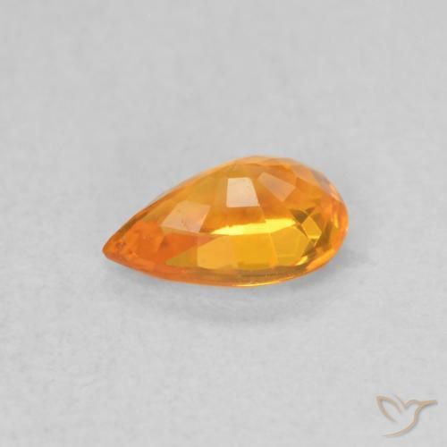 9,17 ctw natürlicher hellorange Saphir, Birnenform, VVS-VS