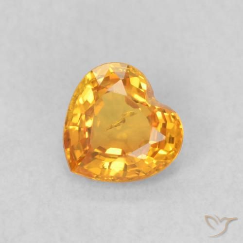 0.44ct Natürlicher hellorange Saphir, Herz, VS