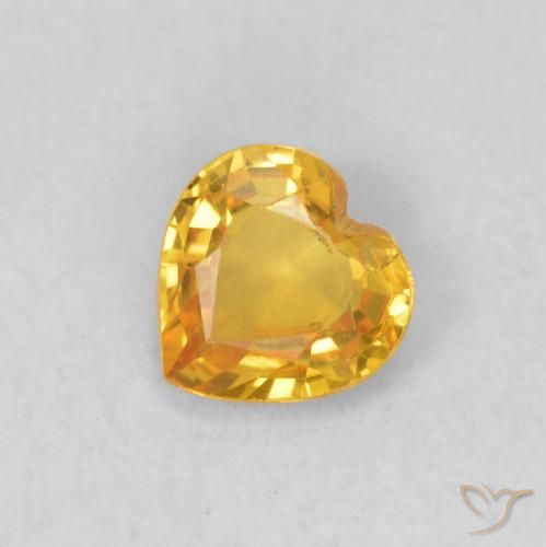0.40ct Natürlicher Golden Saphir, Herz, VS