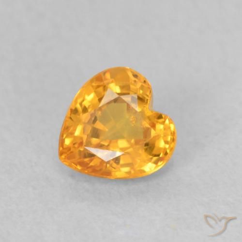 0.50ct Natürlicher hellorange Saphir, Herz, VS, Photo A