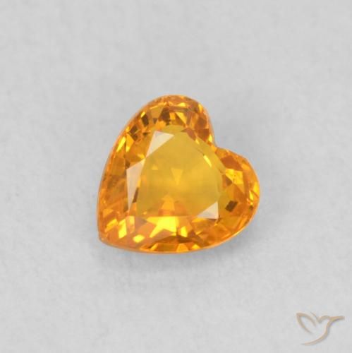 0.41ct Natürlicher hellorange Saphir, Herz, VS
