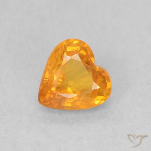 0.48ct Natürlicher Mittelorange Saphir, Herz, VS