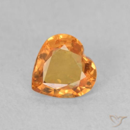 0.42ct Natürlicher hellorange Saphir, Herz, VS