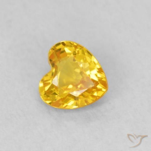 9,17 ctw natürlicher Mittleres Gold Saphir, Herz, VS