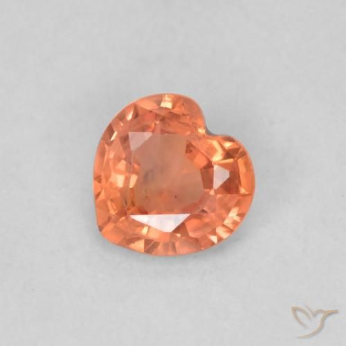0.34ct Natürlicher Mittelorange Saphir, Herz, VS