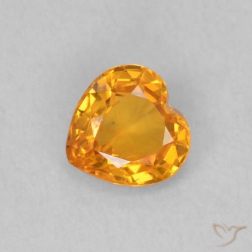 0.44ct Natürlicher Honig-orange Saphir, Herz, VS