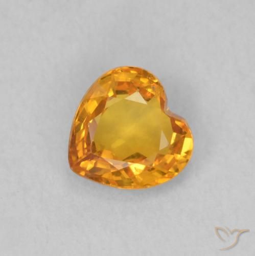 0.43ct Natürlicher Aprikose Orange Saphir, Herz, VS