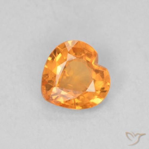 0.37ct Natürlicher Intensives Orange Saphir, Herz, VS