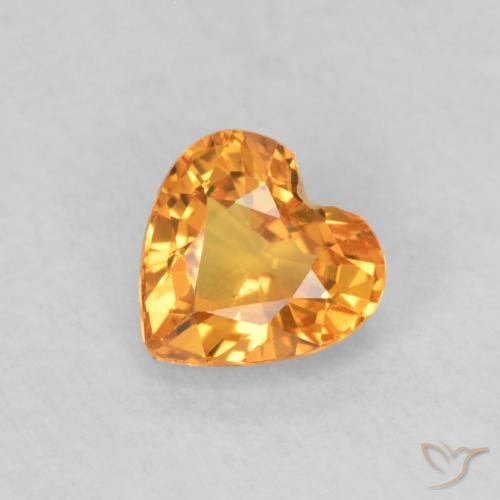 0.49ct Natürlicher hellorange Saphir, Herz, VS