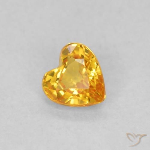 0.34ct Natürlicher hellorange Saphir, Herz, VS