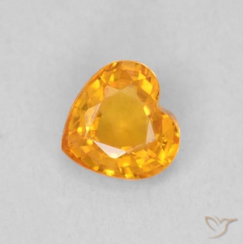 0.44ct Natürlicher hellorange Saphir, Herz, VS